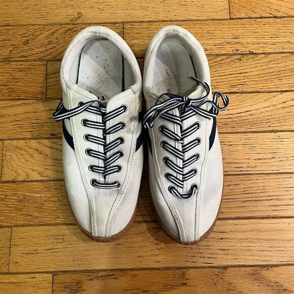 Tretorn Nylite Plus Men's Sneakers White/Navy Size 8.5 M Casual Shoes - Picture 2 of 8